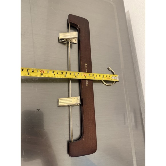 Vintage Ralph Lauren Pant Hanger Skirt Hanger With Adjustable Clips Wood - Picture 3 of 4